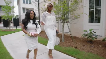 Pretty Little Thing White One Sleeve Ruched Woven Bodycon Dress worn by Kelli Potter as seen in The Real Housewives of Atlanta (S17E12)
