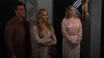 Falda lápiz de traje Midi de Donna Karan Jacquard llevada por Allison como se ve en The Bold and the Beautiful (S39E188)