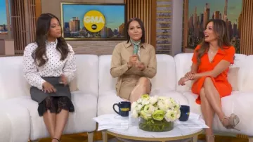 Vestido midi de funda de Amanda Uprichard Reya Collard llevado por Leslie Lopez tal y como se ve en Good Morning America el 25 de junio de 2026