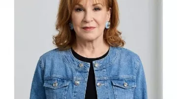 The View 2026 Joy Behar Denim Collarless Jacket worn by Joy Behar as seen in The View