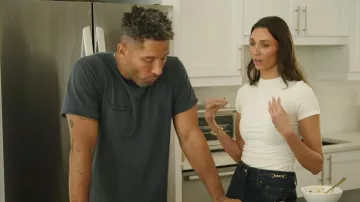 Skims Crop Cotton Blend T-Shirt worn by (Whitney Fransway) as seen in In the City (S01E06)