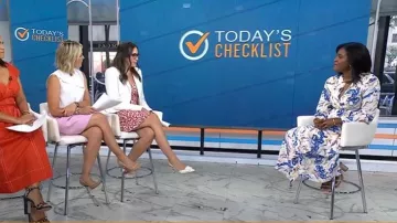 Vestido Ulla Johnson Adalyn llevado por Angela Lamb visto en Today el 26 de junio de 2026