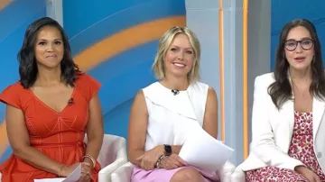 Vestido midi con cinturón de algodón con punto Contast de la colección Jason Wu llevado por Laura Jarrett, visto en Today the 26 June 2026