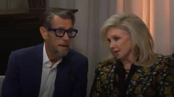Alexis Bittar Intertwined Gold Two Tone Pave Hoop Earring worn by Dottie (Morgan Fairchild) as seen in The Bold and the Beautiful (S39E200)