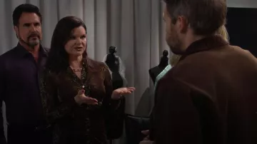 Vestido Midi de manga larga de Versace que lleva Katie Logan (Heather Tom) como se ve en The Bold and the Beautiful (S39E199)