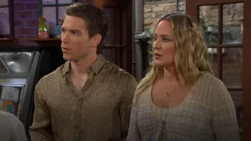 Guess Sleeveless Scoop Neck Tank Top Sweater worn by Sharon Collins (Sharon Case) as seen in The Young and the Restless (S53E183)