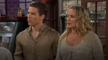 John Varvatos Bucks Shirt worn by Noah Newman (Lucas Adams) as seen in The Young and the Restless (S53E183)