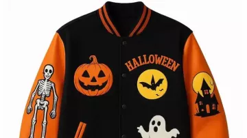 Halloween Pumpkin Ghost Varsity Jacket