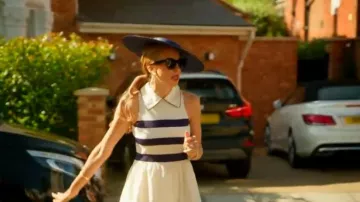 Gafas de sol de montura redonda de acetato de montura redonda usadas por Myka Meier vistas en Ladies of London (S04E08)