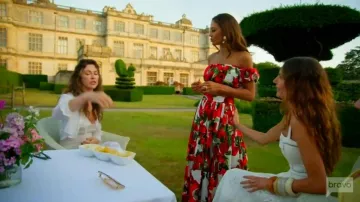 Dolce&Gabbana Floral Tiered Cotton Maxi Skirt worn by Emma Thynne as seen in Ladies of London (S04E08)