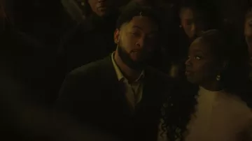 Ownwfeat Hombre Casual Business Traje de Pana Blazer usado por Emmett Washington (Jacob Latimore) como se ve en The Chi (S08E06)