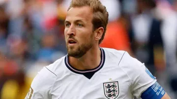 Harry Kane Copa Mundial de la FIFA 2026 Camiseta de Harry Kane con la portería de Harry Kane | Inglaterra 2-1 Congo DR | Copa Mundial de la FIFA 2026™
