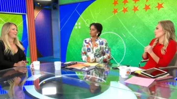 Vestido camisa floral de Zara que lleva Adriana Díaz visto en CBS Mornings el 27 de junio de 2026
