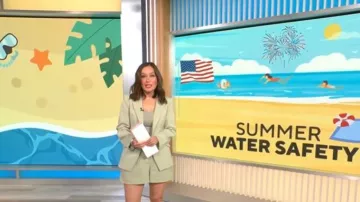 Hija Favorita Los pantalones cortos favoritos que lleva Eva Pilgrim en CBS Mornings el 1 de julio de 2026