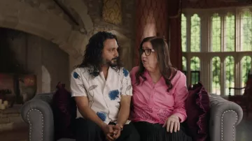 Jack & Jones Light Brown Linen Floral Shirt worn by Sumit as seen in 90 Day: The Last Resort (S03E01)