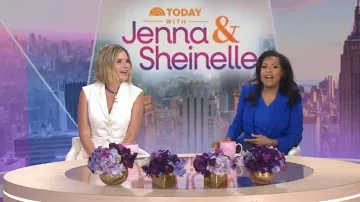 Chaleco de ojal Veronica Beard Townes llevado por Jenna Bush Hager visto en Today with Jenna & Sheinelle el 1 de julio de 2026