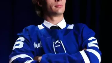 Gavin McKenna Camiseta Azul del Draft NHL 2026