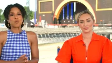 Robe Simkhai Meredith portée par Kelly O’grady vue dans CBS Mornings le 5 juillet 2026