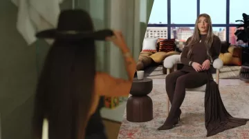 Mini-jupe drapée marron nue de garde-robe portée par Gia Giudice telle que vue dans Next Gen NYC (S02E01)
