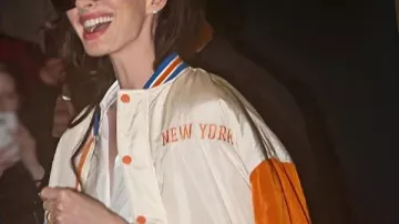 Anne Hathaway Knicks Varsity Jacket