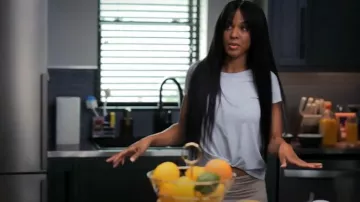 Sundry Short Sleeve Tee with Side Twist worn by Connie (Laila Odom) as seen in Tyler Perry's Zatima (S04E11)