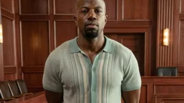 Guyviaud Joseph Zatima S04 Striped Knit Polo Shirt as seen in Tyler Perry's Zatima