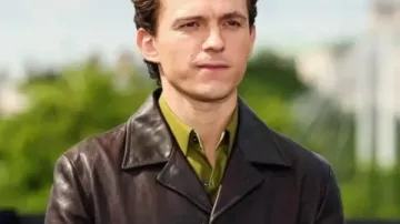 Tom Holland The Odyssey Photocall Brown Leather Jacket in TOP BEST & WORST DRESSED AT THE ODYSSEY PHOTOCALL 2026! (London)