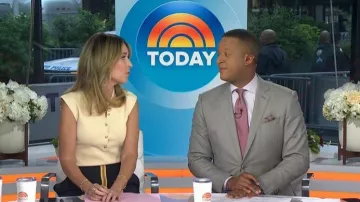 A.L.C. Taylor Rib Knit Polo Top worn by Savannah Guthrie as seen in Today on  July 6, 2026