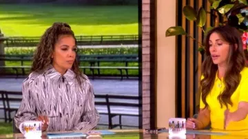 Proenza Schouler Della Marble-Jacquard Crop Jacket worn by Sunny Hostin as seen in The View on  July 6, 2026