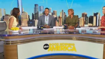 Robe courte en tweed de Maje portée par Sophie Flay vue dans Good Morning America le 6 juillet 2026