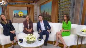 Maje Rochasse Mini robe tressée côtelée portée par Sophie Flay vue dans Good Morning America le 7 juillet 2026
