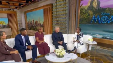 Alexander McQueen Chiaroscuro Pajama Trousers worn by Deborah Roberts as seen in Good Morning America on  July 7, 2026