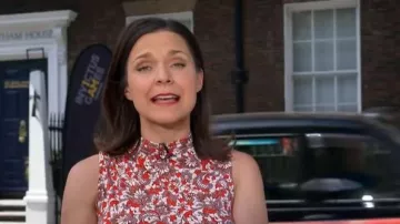 Me + Em Ruched Midi Dress worn by Maggie Rulli as seen in Good Morning America on  July 7, 2026