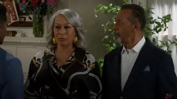 La DoubleJ Graphic-print Midi Dress worn by Anita Dupree (Tamara Tunie) as seen in Beyond the Gates (S02E118)