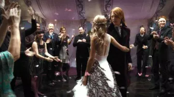 The wedding dress of Fleur Delacour (Clemence Poesy) in Harry Potter and the deathly hallows