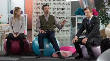 The green jacket without sleeve of Jack Qwant (Patrick Dempsey) in Bridget Jones Baby
