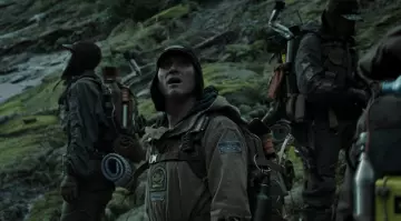 The crest of the crew of the Covenant Weyland Corp Christopher Oram (Billy Crudup) in Alien Covenant