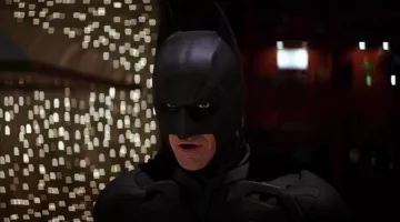 The replica of the mask of Bruce Wayne / Batman (Christian Bale) in The Dark Knight