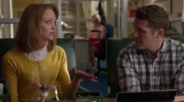The vest mustard yellow Anthropologie worn by Emma Pillsbury (Jayma Mays) in Glee (S05E10)
