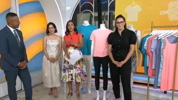 Vestido de alcachofa Rosie Assoulin con cinturón que lleva Rosie Assoulin, tal como se ve en Today el 9 de julio de 2026
