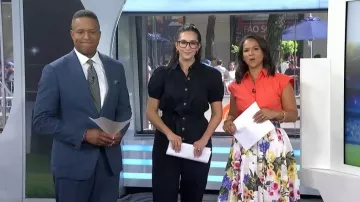 ¿Quién qué lleva el mono de manga corta y cuello abullonado que lleva Savannah Sellers, visto en hoy, 9 de julio de 2026?