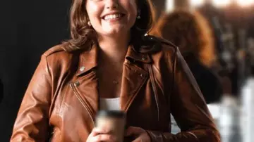 Off Campus S01 Hannah Wells Brown Leather Jacket