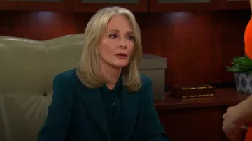 Kobi Halperin Larissa Silk Blend Blouse worn by Marlena Evans (Deidre Hall) as seen in Days of Our Lives (S61E225)
