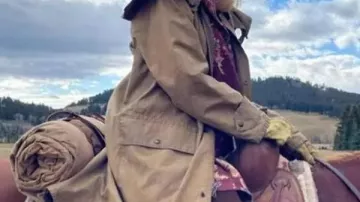 Dutton Ranch Kelly Reilly Brown Trench Coat worn by Beth Dutton (Kelly Reilly) in Dutton Ranch (S01)