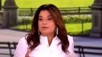 Robe-chemise Midi taille monty Monty Monty portée par Ana Navarro dans The View le 13 juillet 2026