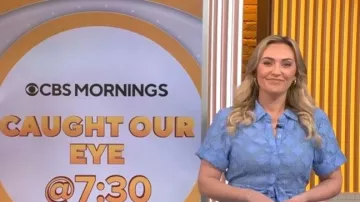 Kate Spade Spade Flower Belted Shirtdress worn by Kelly O'grady as seen in CBS Mornings on July 7, 2026
