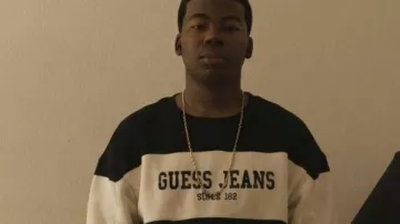 Power Book III S05 Mekai Curtis Striped Sweatshirt worn by Kanan Stark (Mekai Curtis) as seen in Power Book III: Raising Kanan (S05)