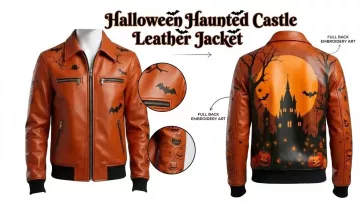 Halloween Haunted Castle Leather Jacket in Haunted House