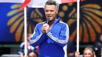 FIFA World Cup 2026 Robbie Williams Final Halftime Show Tracksuit of Robbie Williams in Robbie Williams, Laura Pausini & Nicole Scherzinger I FIFA World Cup 2026™ Closing Ceremony