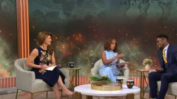 Carolina Herrera Floral Embroidered Sleeveless Midi Dress worn by Norah O'Donnell as seen in CBS Mornings on July 20, 2026